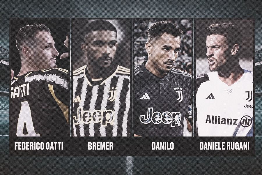 Bek tengah Juventus, Federico Gatti, Bremer, Danilo, Daniele Rugani. (Rahmat Ari Hidayat/Skor.id).