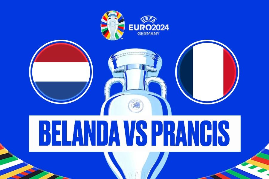 Laga Belanda vs Prancis di Euro 2024, Sabtu (22/6/2024) pukul 02.00 WIB. (Rahmat Ari Hidayat/Skor.id).