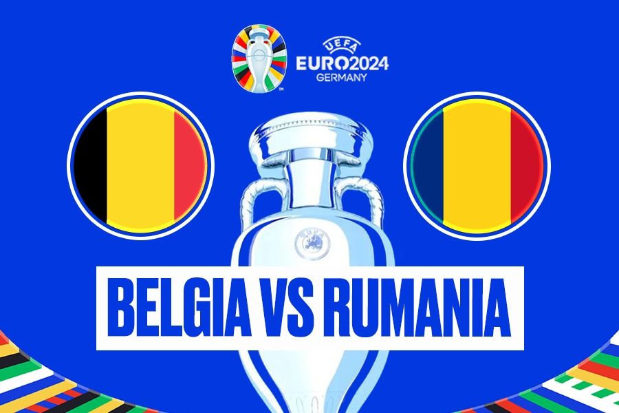 Laga Belgia vs Rumania di Euro 2024. (Rahmat Ari Hidayat/Skor.id).