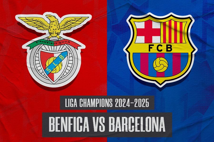 Laga Benfica vs Barcelona di Liga Champions 2024-2025 akan digelar pada Rabu (22/1/2025) dini hari WIB. (Hendy Andika/Skor.id).