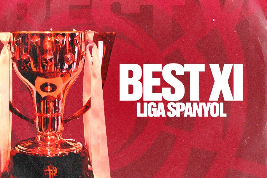 Best XI Liga Spanyol tahun 2023. (Jovi Arnanda/Skor.id).