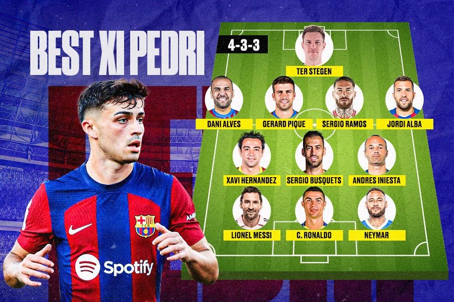 Best XI pilihan gelandang Barcelona, Pedri. (Dede Sopatal Mauladi/Skor.id).