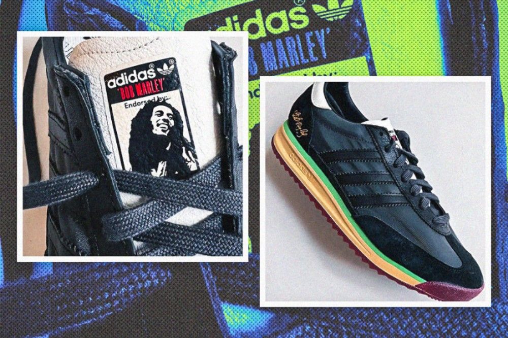 Adidas siap merilis versi Bob Marley dari sepatu retro SL 72 yang pernah dikenakan legenda musik reggae tersebut. (Hendy AS/Skor.id).