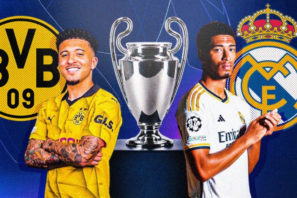 Final Liga Champions 2023-2024 Borussia Dortmund vs Real Madrid, Jadon Sancho dan Jude Bellingham. (Hendy Andika/Skor.id).