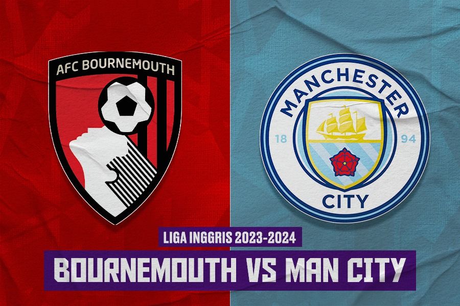 Laga Bournemouth vs Man City di Liga Inggris 2023-2024. (Dede Sopatal Mauladi/Skor.id).