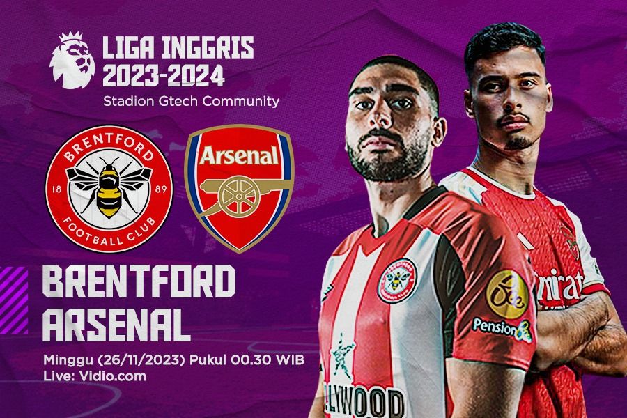 Prediksi dan Link Live Streaming Brentford vs Arsenal di Liga Inggris 2023-2024