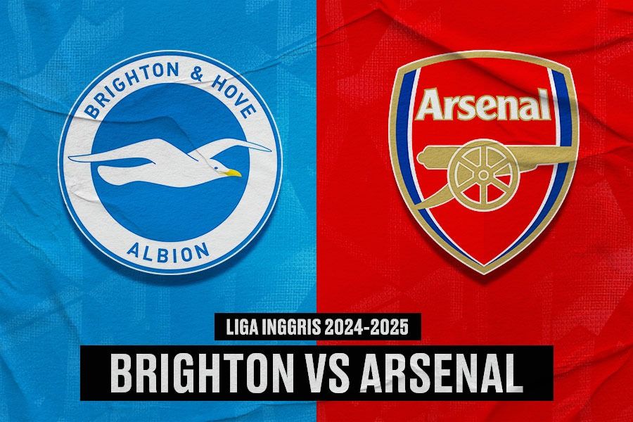 Laga Brighton vs Arsenal di Liga Inggris 2024-2025. (Yusuf/Skor.id).