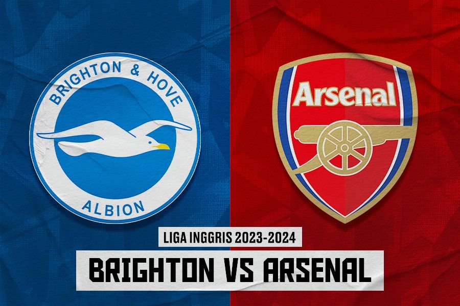 Laga Brighton vs Arsenal di Liga Inggris 2023-2024. (Dede Sopatal Mauladi/Skor.id).