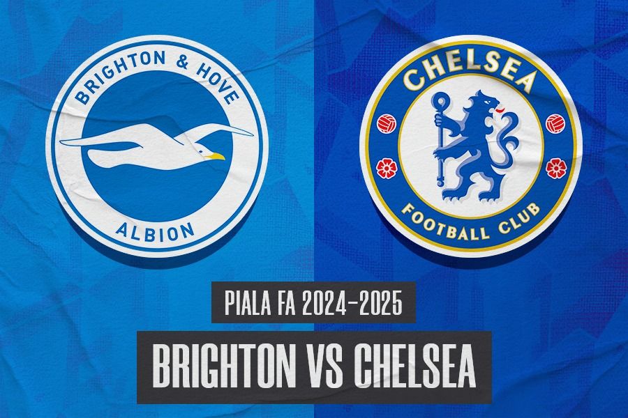 Laga Brighton vs Chelsea di Piala FA 2024-2025 akan digelar pada Minggu (9/2/2025) pukul 03.00 WIB. (Hendy Andika/Skor.id).