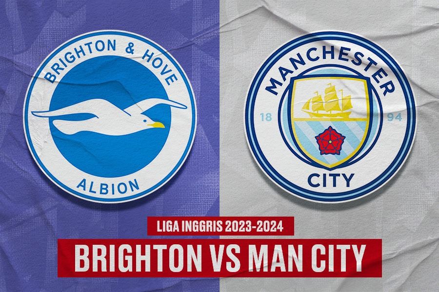 Laga Brighton vs Manchester City di Liga Inggris 2023-2024. (Yusuf/Skor.id).