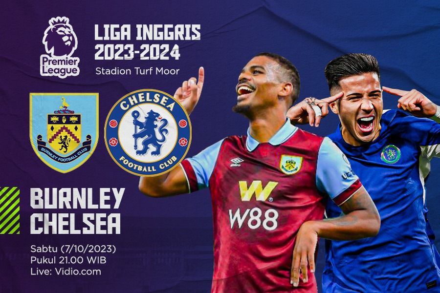 Pertandingan Liga Inggris 2023-2024 mempertemukan Burnley vs Chelsea. (Dede Mauladi/Skor.id).