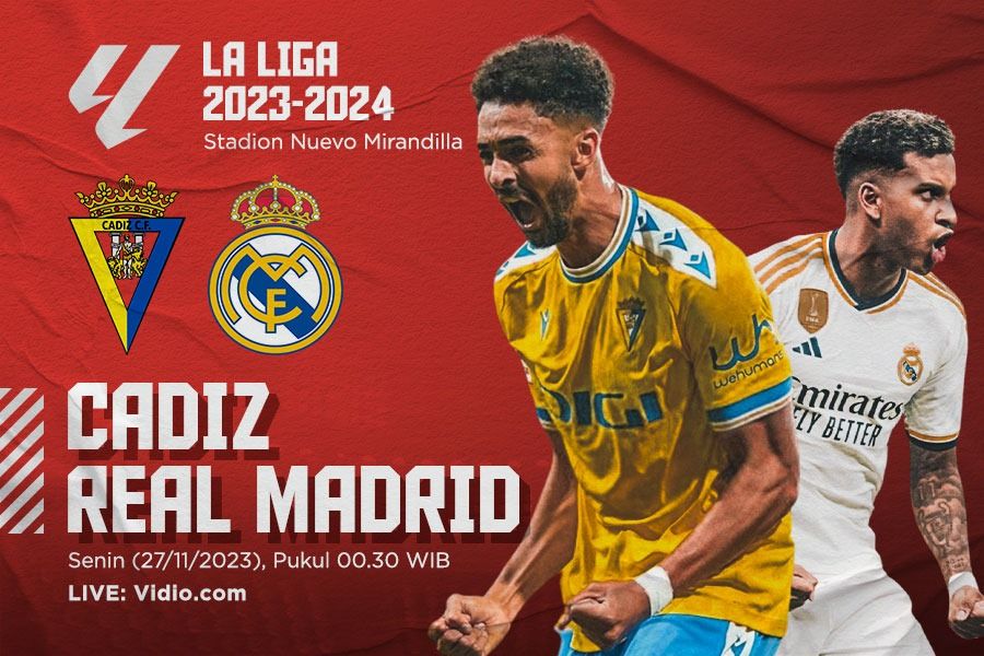 Pertandingan Cadiz vs Real Madrid akan terjadi di La Liga (Liga Spanyol) musim 2023-2024. (Hendy Andika/Skor.id).