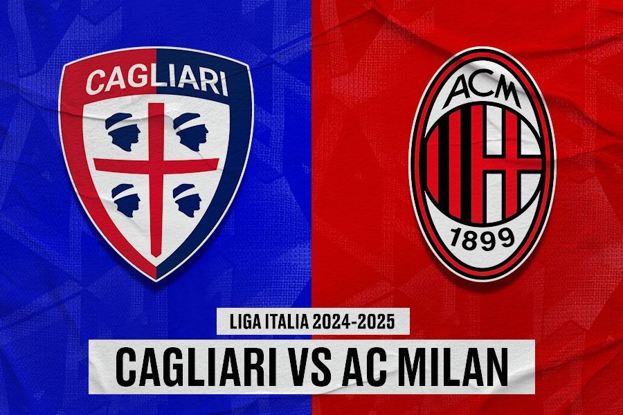 Laga Cagliari vs AC Milan di Liga Italia 2024-2025. (Yusuf/Skor.id).