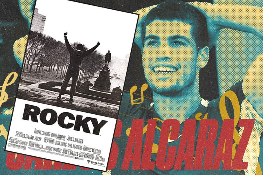 Petenis tunggal putra nomor satu dunia Carlos Alcaraz termotivasi lagu-lagu dari film Rocky. (M Yusuf/Skor.id) 