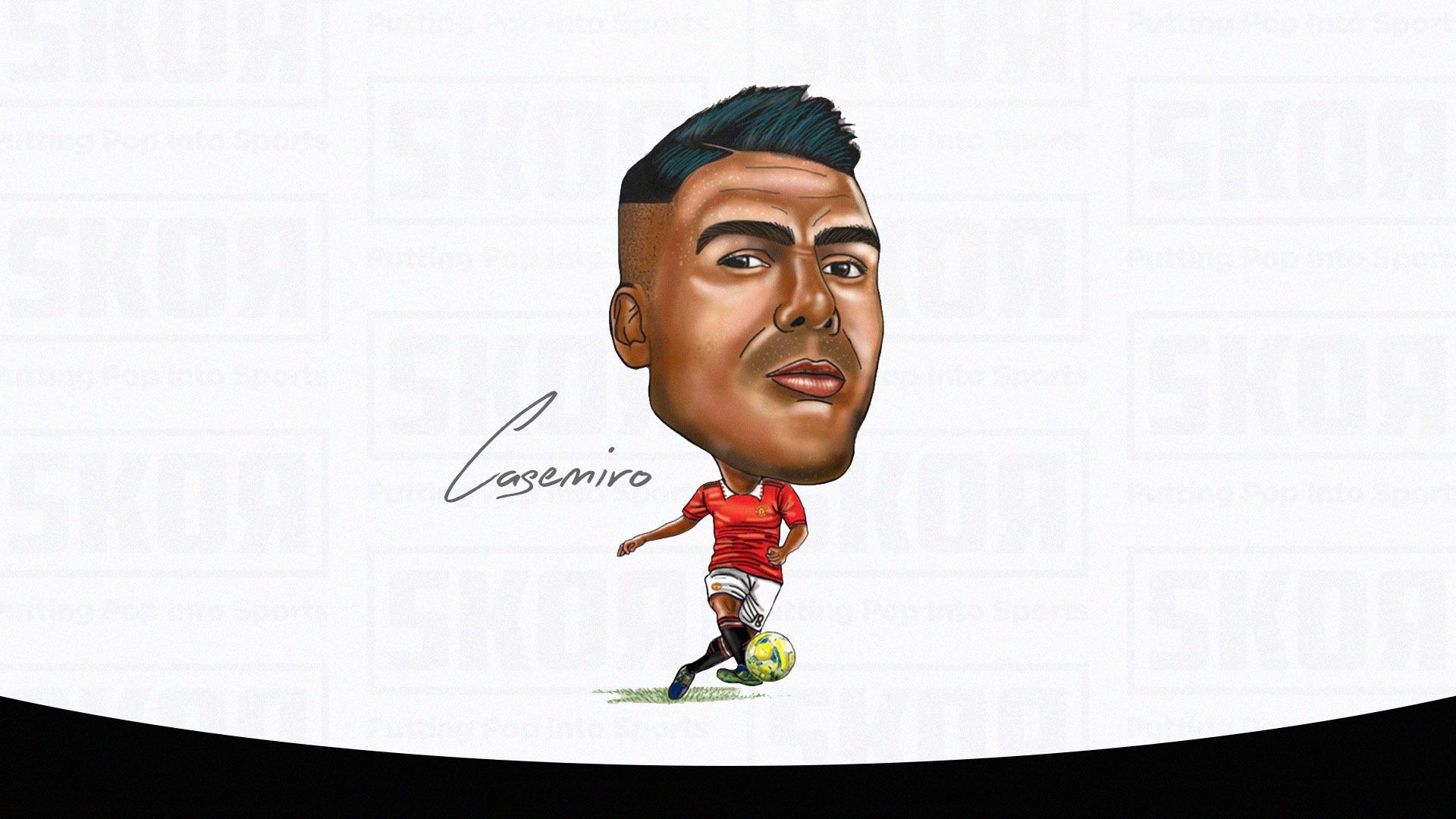 Gelandang Manchester United, Casemiro (Ilustrasi: Abdul Rohim/Skor.id).