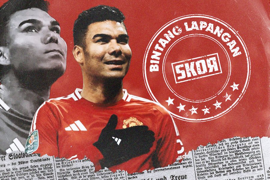 Bintang Lapangan: Gelandang Manchester United, Casemiro. (Jovi Arnanda/Skor.id).