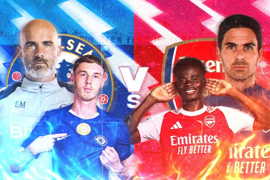 Laga Chelsea vs Arsenal di Liga Inggris 2025-2026. (Grafis: Kevin Bagus Prinusa/Skor.id).