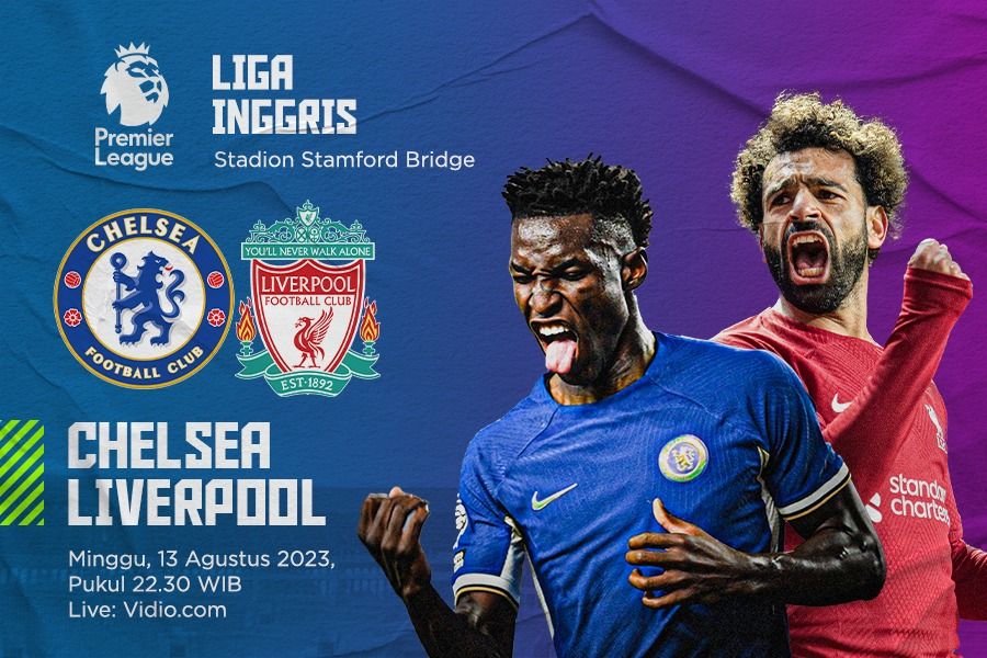 Chelsea vs Liverpool adu tajam antara Nicolas Jackson dan Mohamed Salah, Minggu (13/8/2023). (Dede Mauladi/Skor.id).