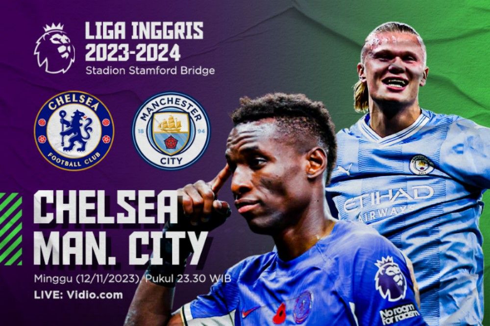 Pertandingan Liga Inggris 2023-2024 mempertemukan Chelsea vs Manchester City. (Hendy Andika/Skor.id).