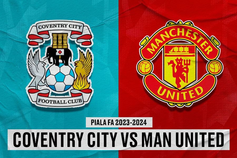 Laga Coventry City vs Manchester United di Piala FA 2023-2024. (Yusuf/Skor.id).