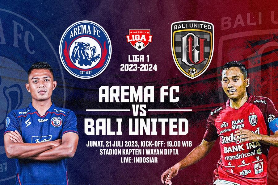 Arema FC vs Bali United untuk laga lanjutan Liga 1 2023-2024. Dede Mauladi - Skor.id