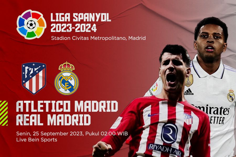 Prediksi dan Link Live Streaming Atletico Madrid vs Real Madrid di La Liga 2023-2024