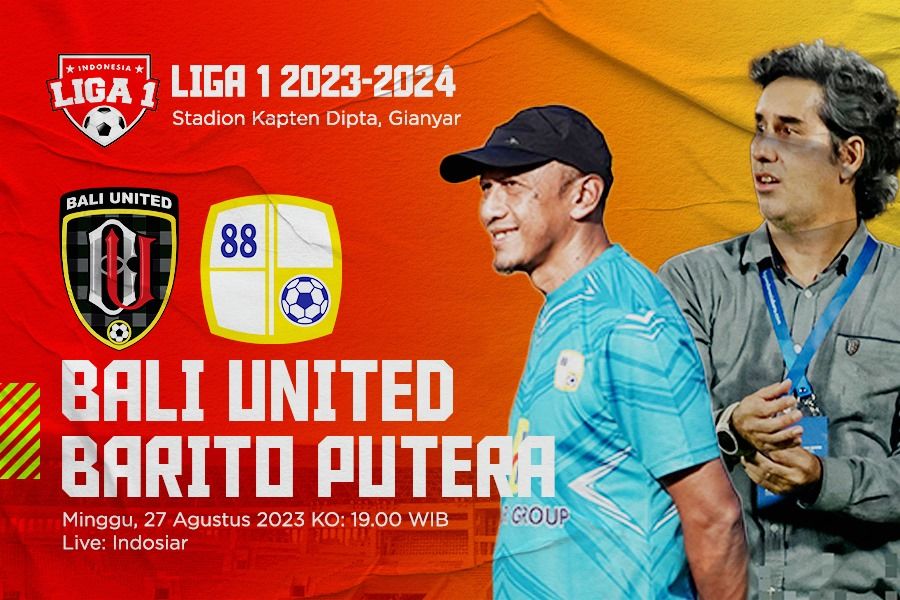Bali United vs Barito Putera pekan ke-10 Liga 1 2023-2024. Skor.id