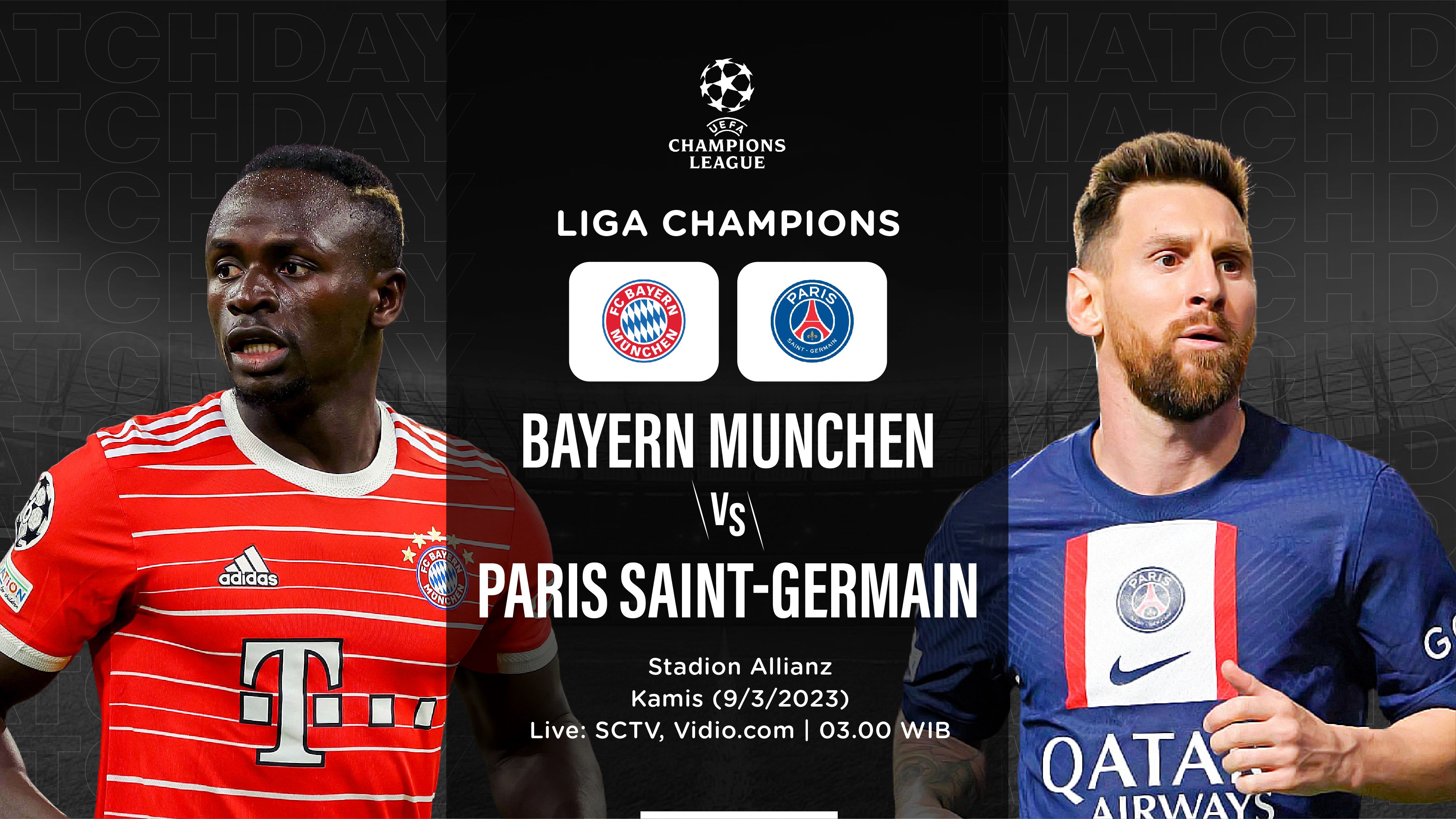 Prediksi dan Link Live Streaming Bayern Munchen vs PSG di Liga Champions
