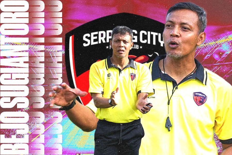 Bejo Sugiantoro, pelatih Serpong City FC dari Liga 3 Banten. M Yusuf - Skor.id