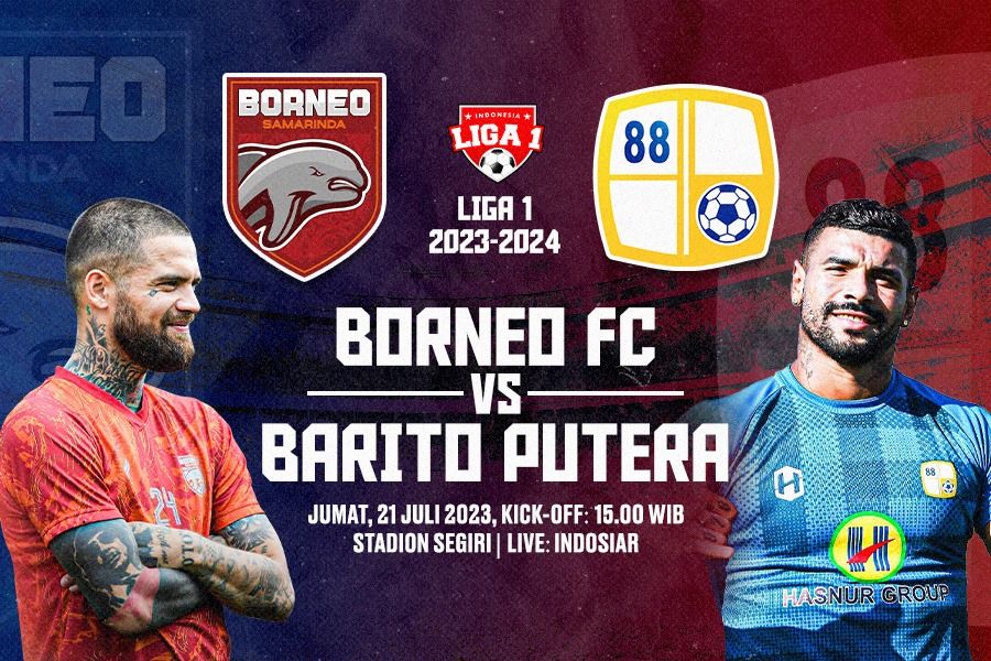 Borneo FC vs Barito Putera untuk laga lanjutan Liga 1 2023-2024. Dede Mauladi - Skor.id