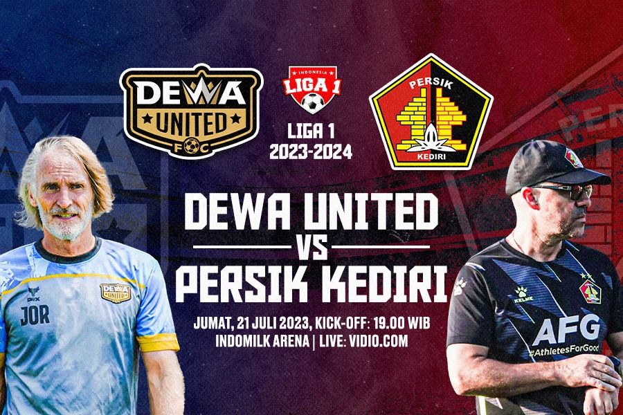 Dewa United vs Persik untuk laga lanjutan Liga 1 2023-2024. Dede Mauladi - Skor.id