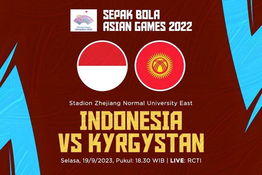 Indonesia vs Kyrgystan untuk sepak bola putra Asian Games 2023. M Yusuf - Skor.id