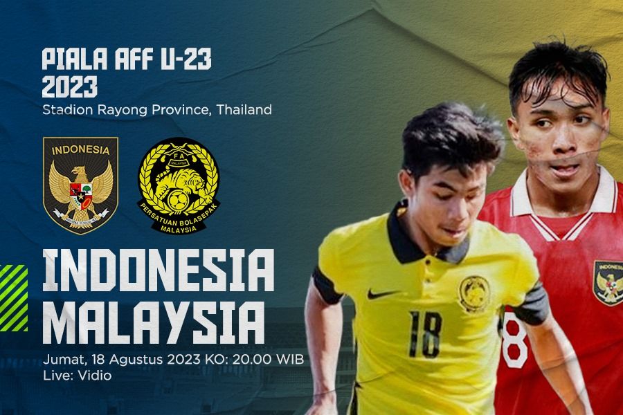 Indonesia vs Malaysia dalam laga penyisihan Piala AFF U-23 2023. Ari Rahmat Hidayat - Skor.id
