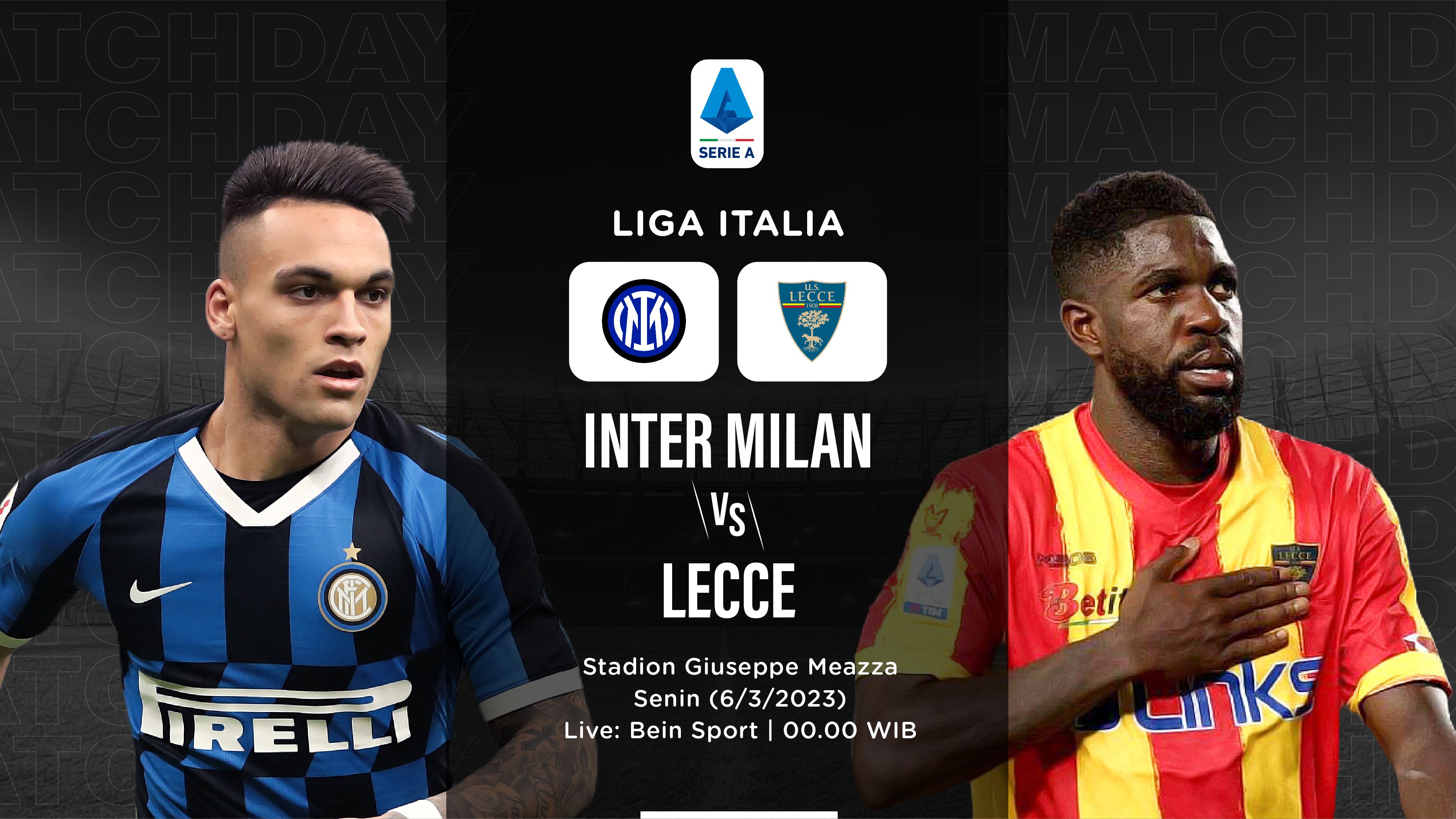 Cover pertandingan Inter Milan vs Lecce di Liga Italia (Grafis: Hendy/Skor.id)