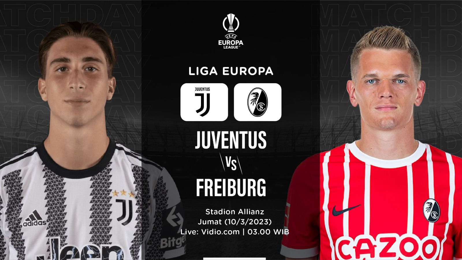 Cover Pertandingan Juventus vs Freiburg di Liga Europa (Deni Sulaeman/Skor.id)