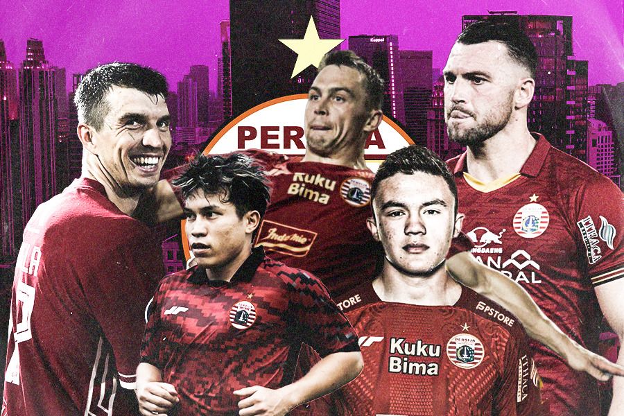 Lima pemain asing Persija di Liga 1 2023-2024 mulai dari Ondrej Kudela, Ryo Matsumura, Maciej Gajos, Oliver Bias, dan Marko Simic. Joevi Arnanda - Skor.id