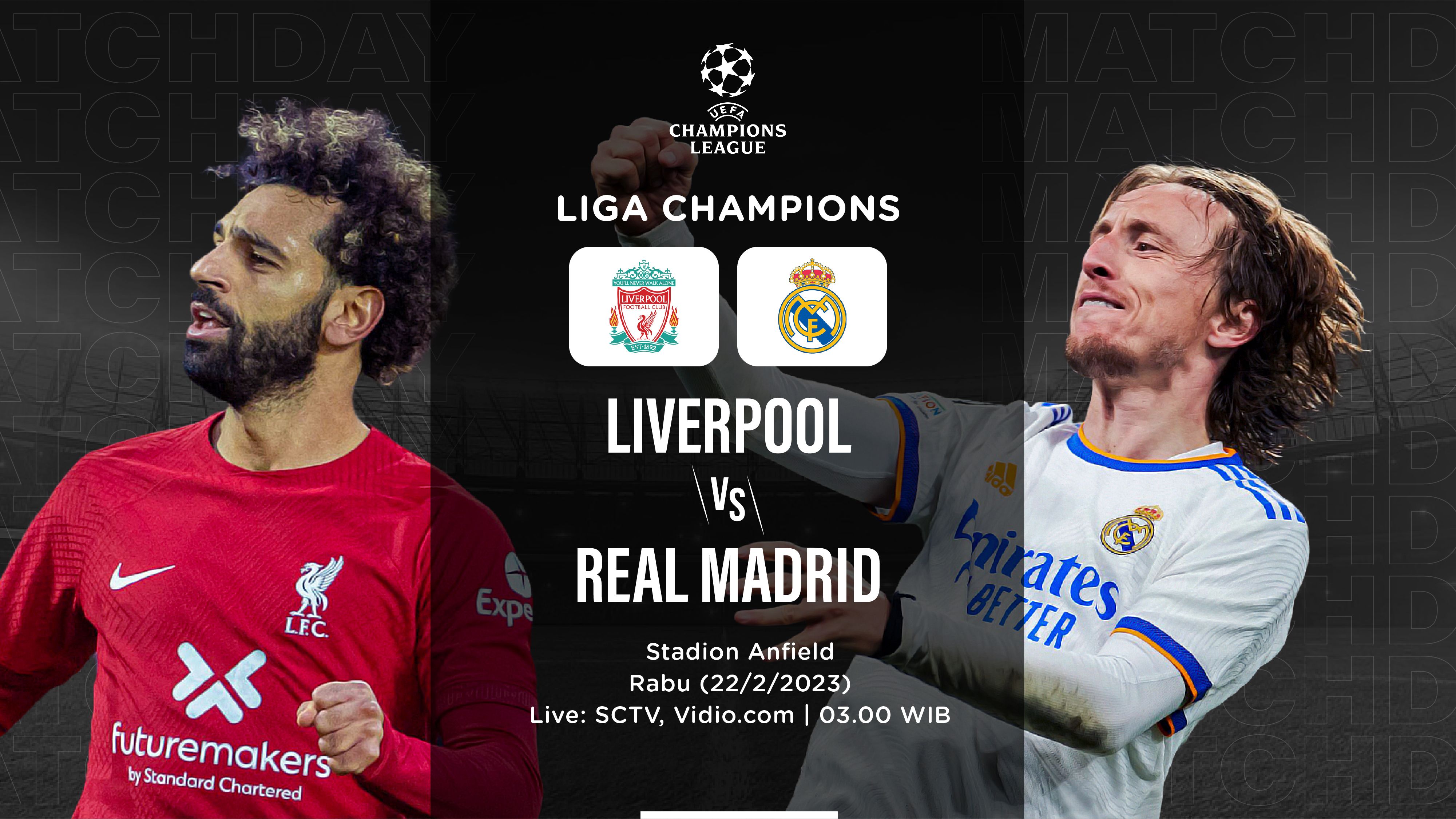 Cover pertandingan Liga Champions, Liverpool vs Real Madrid (22/2/2023). (Hendy/Skor.id)