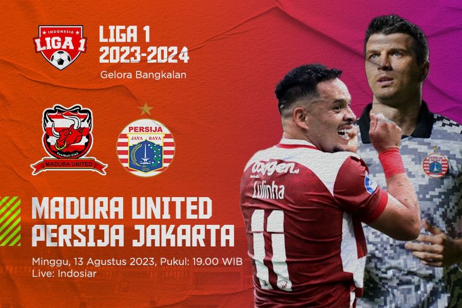 Madura United vs Persija untuk pekan kedelapan Liga 1 2023-2024 pada 13 Agustus 2023. M Yusuf - Skor.id