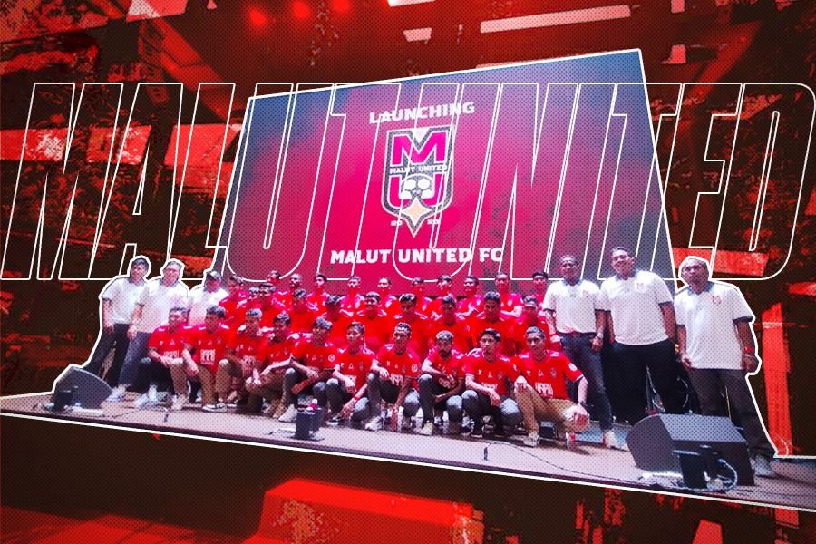 Malut United dalam peluncuran tim untuk Liga 2 2023-2024 pada 1 September 2023. Wiryanto - Skor.id
