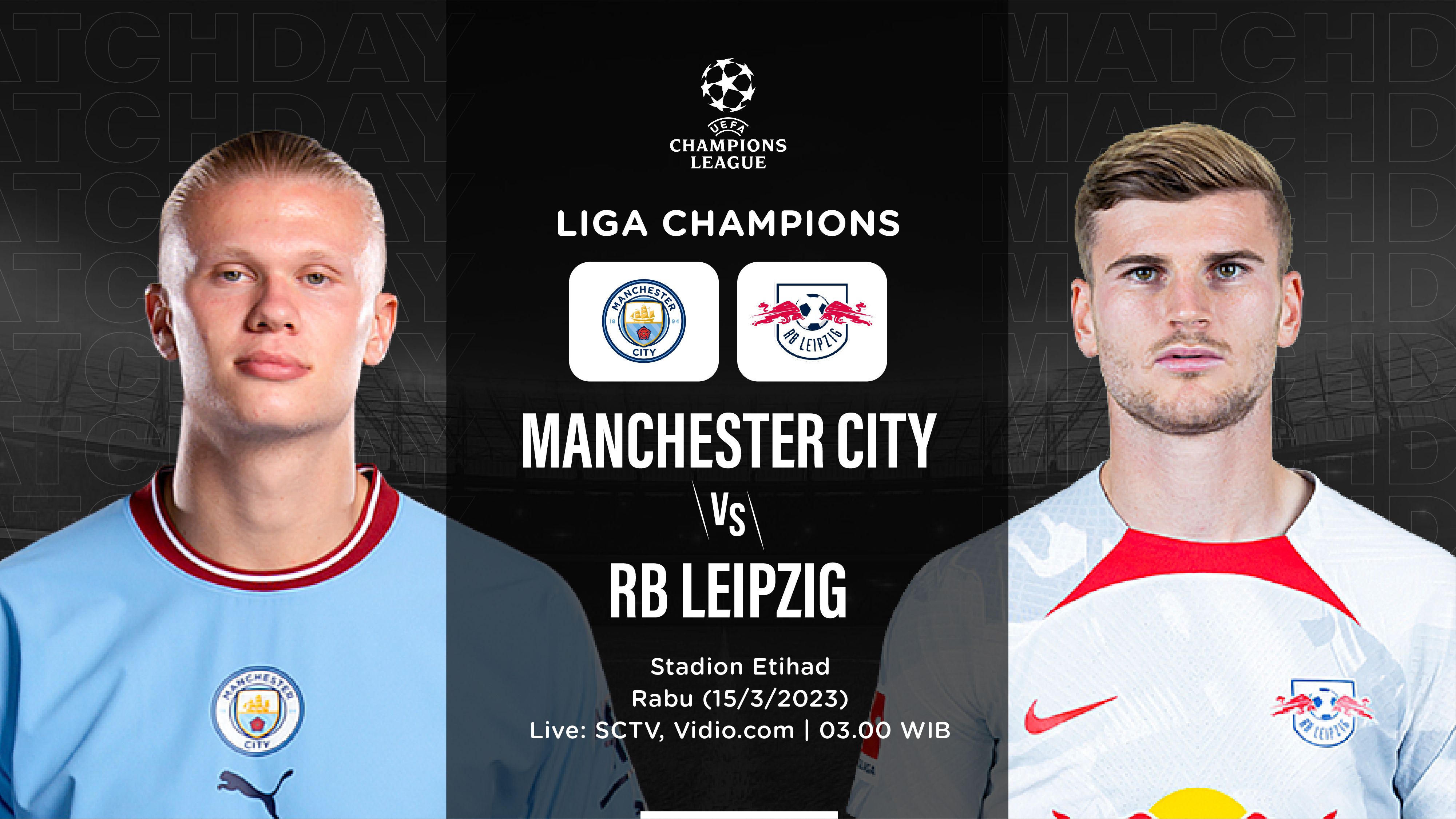 Laga Manchester City vs RB Leipzig di Liga Champions (Hendy/Skor.id)