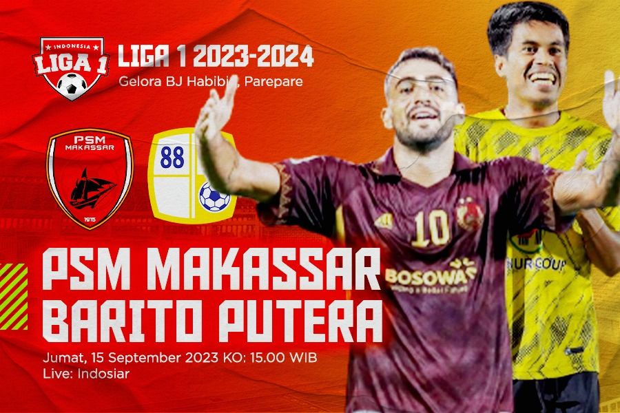 PSM Makassar vs Barito Putera untuk pekan ke-12 Liga 1 2023-2024.