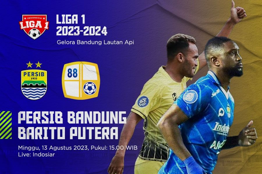 Persib vs Barito Putera untuk pekan kedelapan Liga 1 2023-2024 pada 13 Agustus 2023. M Yusuf - Skor.id