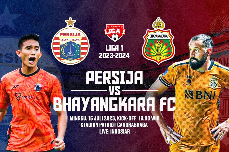 Persija vs Bhayangkara FC 1 pada laga pekan ketiga Liga 1 2023-2024. Dede Mauladi - Skor.id
