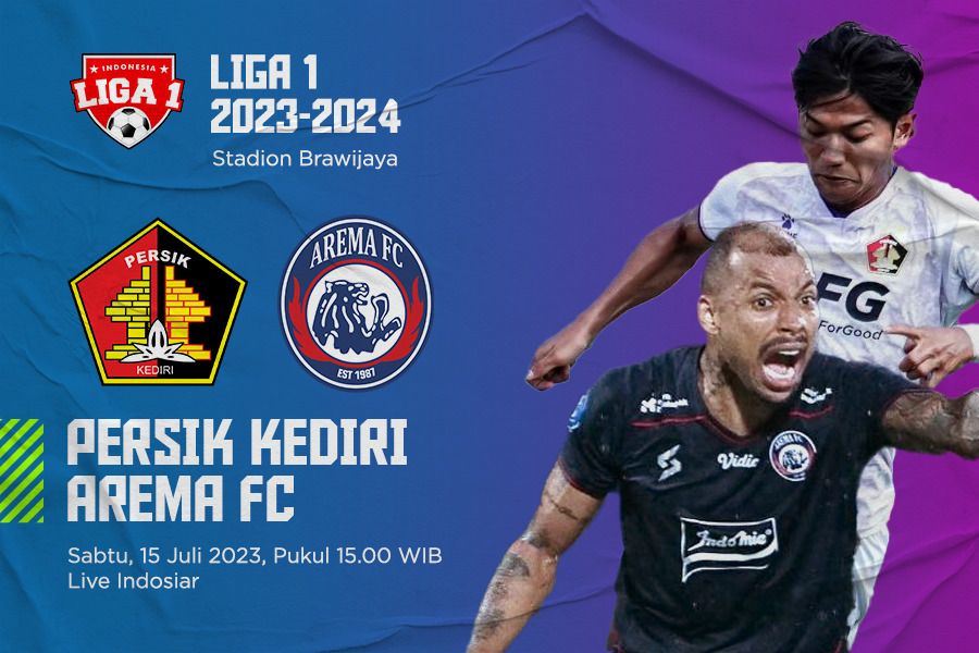Persik vs Arema FC untuk laga pekan ketiga Liga 1 2023-2024. Joevi Arnanda - Skor.id