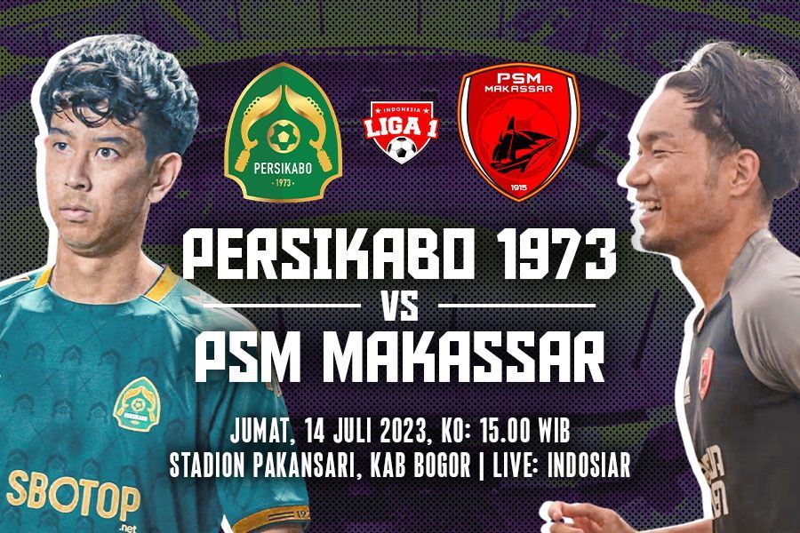 Persikabo 1973 vs PSM Makssar untuk laga pekan ketiga Liga 1 2023-2024. Hendy AS - Skor.id