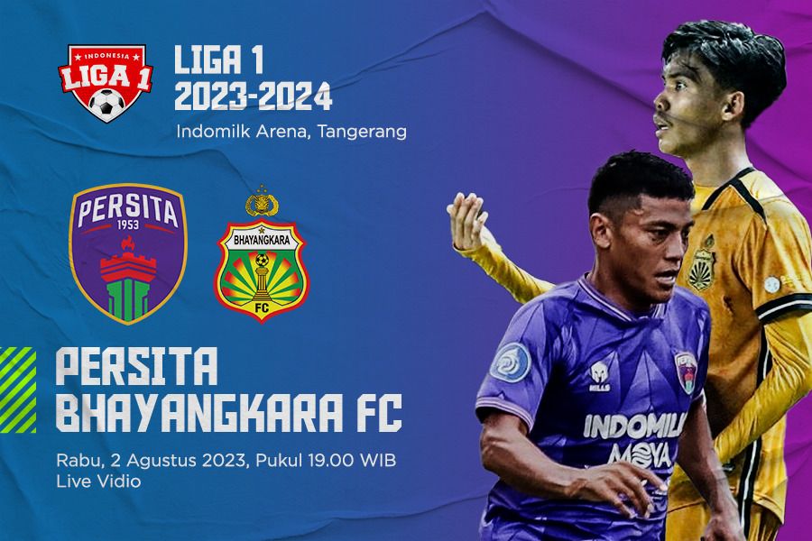 Persita vs Bhayangkara FC untuk laga pekan keenam Liga 1 2023-2024. Joevi Arnanda - Skor.id