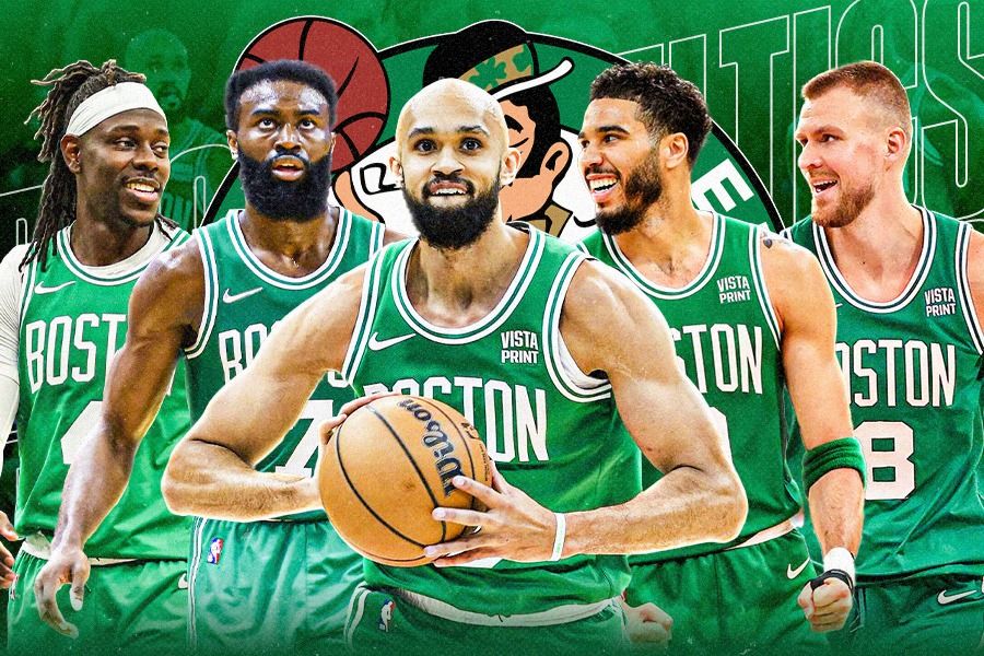 Jrue Holiday, Jaylen Brown, Derrick White, Jayson Tatum, dan, Kristaps Porzingis (ki-ka), masih akan menjadi pilar Boston Celtics untuk mempertahankan gelar NBA pada 2024-2025. (Dede S. Mauladi/Skor.id)