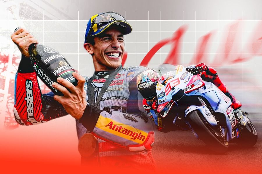 Pembalap Tim Gresini Racing Marc Marquez menunjukkan kelasnya sebagai juara dunia MotoGP enam kali dengan tidak kesulitan untuk langsung kompetitif di atas motor yang benar-benar baru baginya. (Rahmat Ari Hidayat/Skor.id)