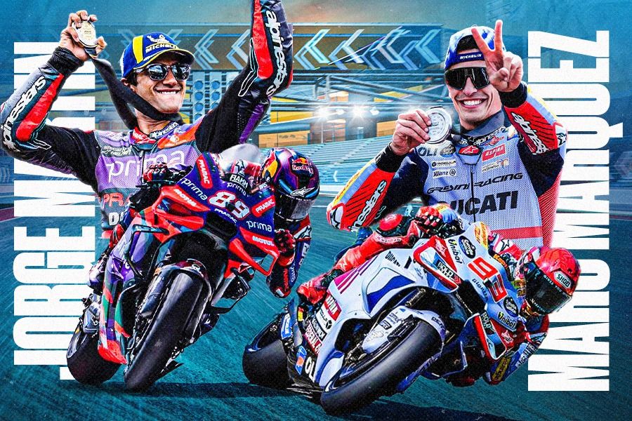 Jorge Martin (Prima Pramac) dan Marc Marquez (Gresini Racing) menjadi penantang gelar di Kejuaraan Dunia MotoGP 2024. (Dede S. Mauladi/Skor.id)