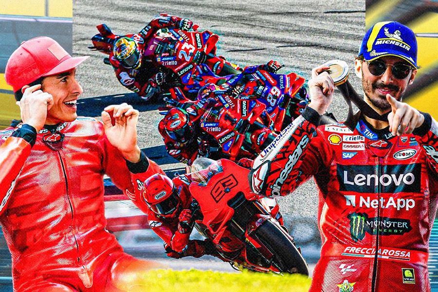 Lewat pembalap sekelas Marc Marquez dan Francesco Bagnaia, Ducati masih percaya diri bakal kembali mendominasi MotoGP pada 2025. (Dede S. Mauladi/Skor.id)  